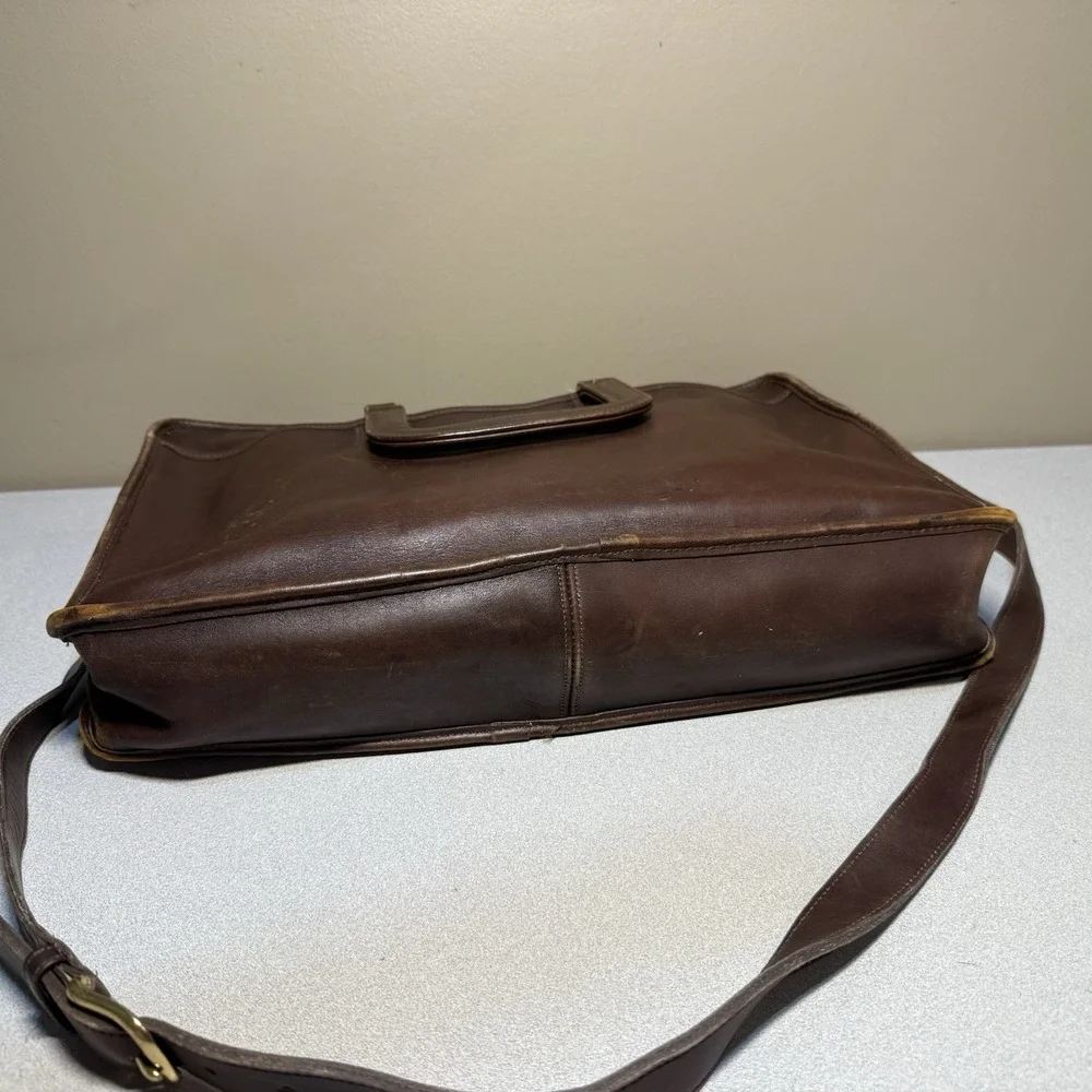 Vintage Coach Monroe‎ Glovetanned Leather Briefcase Crossbody Mahogany 312 - Picture 8 of 16